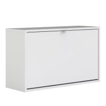 Shovy Wooden Shoe Cabinet In White With 1 Door And 2 Layers