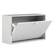 Shovy Wooden Shoe Cabinet In White With 1 Door And 2 Layers