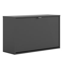 Shovy Wooden Shoe Cabinet In Matt Black With 1 Door And 2 Layers