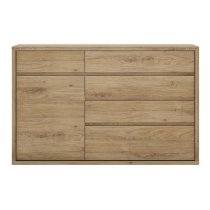 Sholka Wooden Sideboard In Oak With 1 Door And 5 Drawers