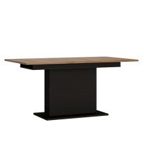 Brecon Wooden Extending Dining Table In Walnut And Black