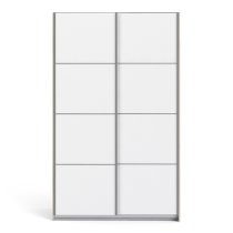 Vrok Wooden Sliding Doors Wardrobe In Oak White With 2 Shelves