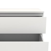 Naira Narrow Wooden Chest Of Drawers In White With 5 Drawers