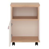 Kroft Wooden Office Pedestal Cabinet In White High Gloss And Oak