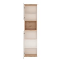 Kast Wooden Storage Cabinet In White Gloss And Oak With 2 Doors