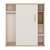 Kaas Wooden Low Storage Cabinet In White High Gloss And Oak