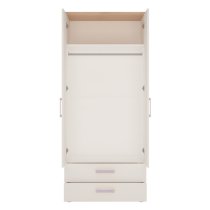 Kroft Wooden Wardrobe In White High Gloss And Oak