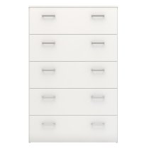 Scalia Wooden Chest Of Drawers In White With 5 Drawers