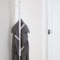 Rekani Acrylic Coat Stand With Silver Metal Base