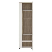 Toltec LED Right Handed Wooden Display Cabinet In Oak And White