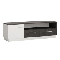 Zinger Wide Wooden TV Stand In Slate Grey And Alpine White