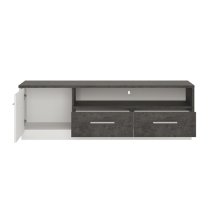 Zinger Wide Wooden TV Stand In Slate Grey And Alpine White