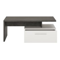 Zinger Wooden Storage Coffee Table In Slate Grey And White