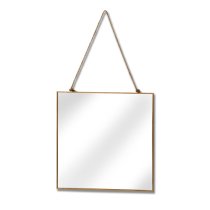 Handan Square Narrow Edged Hanging Wall Mirror In Gold Frame