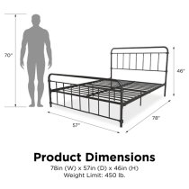 Wayne Metal Double Bed In Black