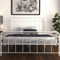 Wayne Metal Double Bed In White