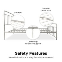 Wayne Metal Double Bed In White