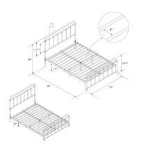 Wayne Metal Double Bed In White