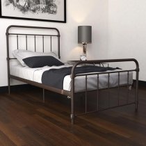 Wallach Metal Single Bed In Bronze