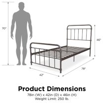 Wallach Metal Single Bed In Bronze