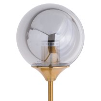 Marnier Smoked Glass Globe Wall Pendant Light In Brass