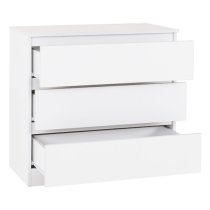 Mcgowan Wooden Chest Of Drawers In White With 3 Drawers