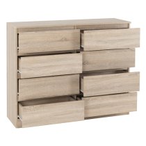 Mcgowan Wooden Chest Of Drawers In Sonoma Oak With 8 Drawers