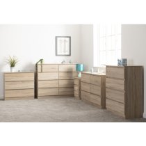 Mcgowan Wooden Chest Of Drawers In Sonoma Oak With 8 Drawers