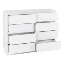 Mcgowan Wooden Chest Of Drawers In White With 8 Drawers