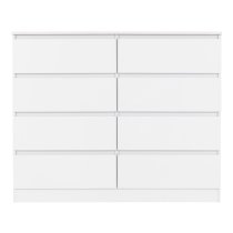 Mcgowan Wooden Chest Of Drawers In White With 8 Drawers