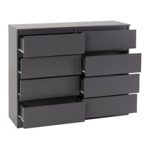 Mcgowan Wooden Chest Of Drawers In Grey With 8 Drawers