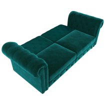 Flex Velvet Sofa Bed With Wooden Legs In Teal