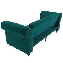 Flex Velvet Sofa Bed With Wooden Legs In Teal