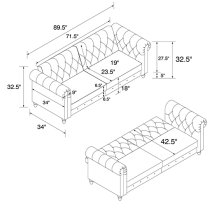 Flex Velvet Sofa Bed With Wooden Legs In Grey