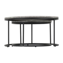 Alsip Round Wooden Set Of 2 Coffee Table In Concrete Effect