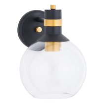 Larsen Globe Wall Pendant Light In Black And Brass