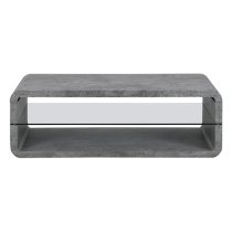 Xono Wooden Coffee Table With Shelf In Concrete Effect