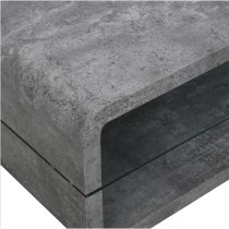 Xono Wooden Coffee Table With Shelf In Concrete Effect