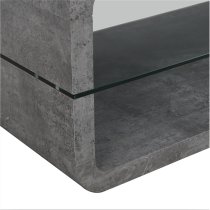 Xono Wooden Coffee Table With Shelf In Concrete Effect