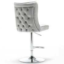 Belkon Velvet Upholstered Gas-Lift Bar Chair In Light Grey