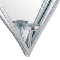 Amelia Small Mirrored Heart Candle Holder In Silver