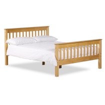 Somalin Wooden Small Double Bed In Waxed Pine