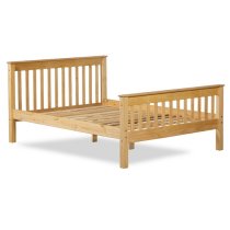 Somalin Wooden Small Double Bed In Waxed Pine