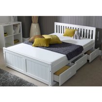 Mission Storage Small Double Bed In White With 3 Drawers