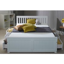 Mission Storage Small Double Bed In White With 3 Drawers