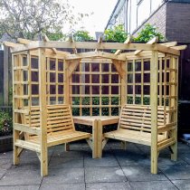 Cretone Corner Wooden 4 Seater Arbour