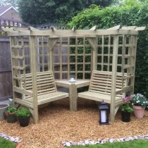 Cretone Corner Wooden 4 Seater Arbour