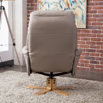 Dox Plush Swivel Recliner Chair And Footstool In Pebble