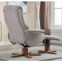 Fairlop Fabric Swivel Recliner Chair And Footstool In Wheat