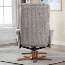 Fairlop Fabric Swivel Recliner Chair And Footstool In Wheat